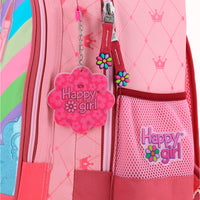 Mochila Chenson Con Ruedas Y Luces Led Para Niña Escolar Primaria Happy Girl Cast HG66495-P
