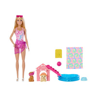Barbie Muñeca Fiesta de Piscina con Perritos JBF35

