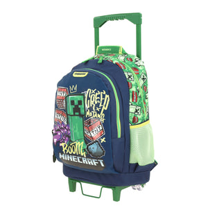 Mochila Chenson Ruedas Niño Escolar Primaria Minecraft Bansk MC65992-9 Carro de Fabrica