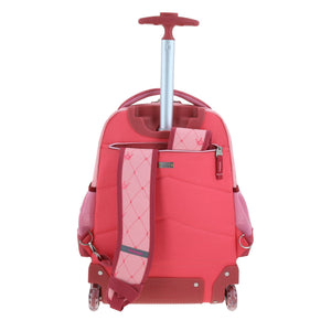 Set Chenson Mochila Ruedas Baston Lonchera Lapicera, Luces Led Para Niña Escolar Primaria Happy Girl Cast HG66495-P